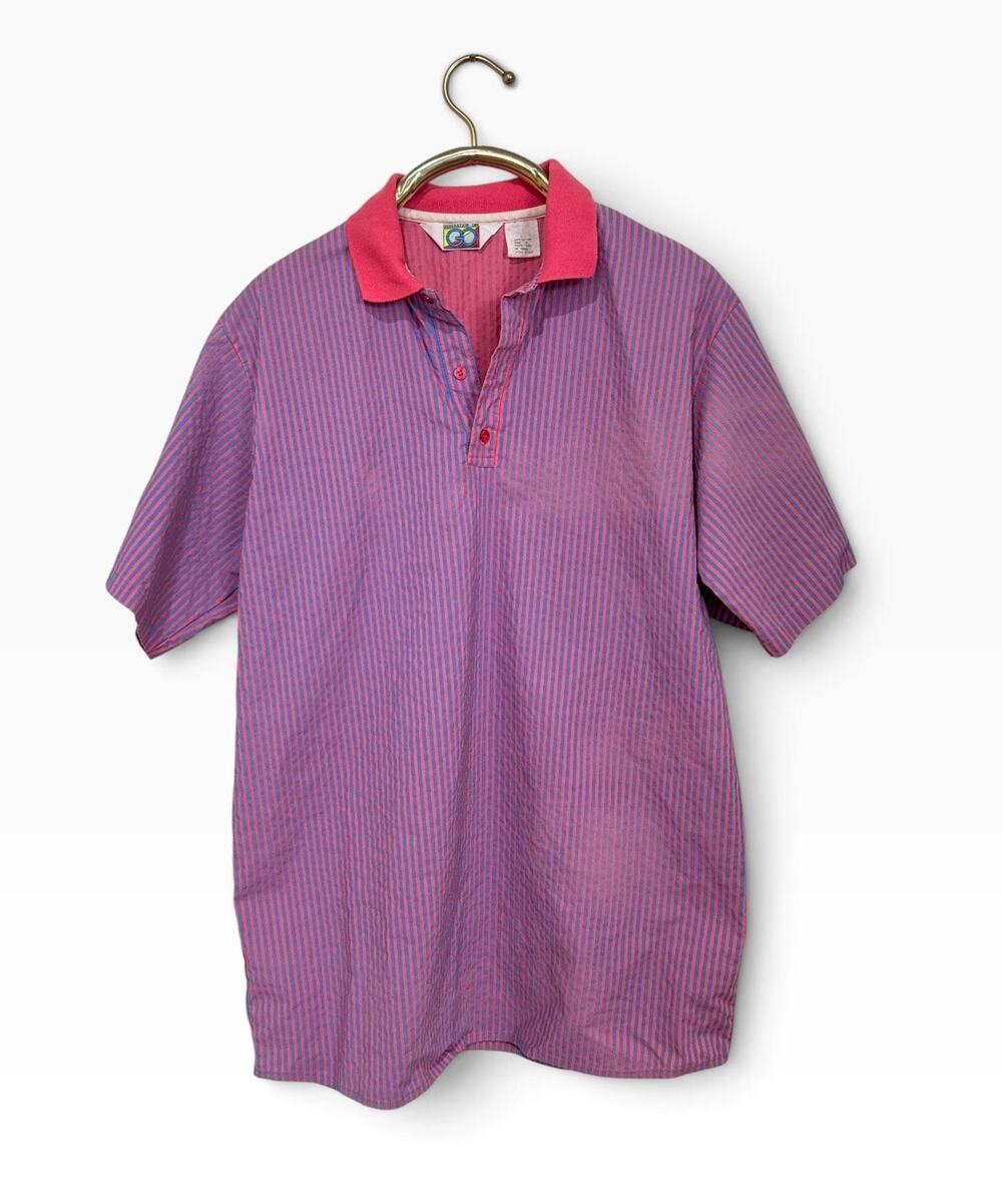 ViNTaGe Generation One Pink & Blue Striped Shirt Surfer L